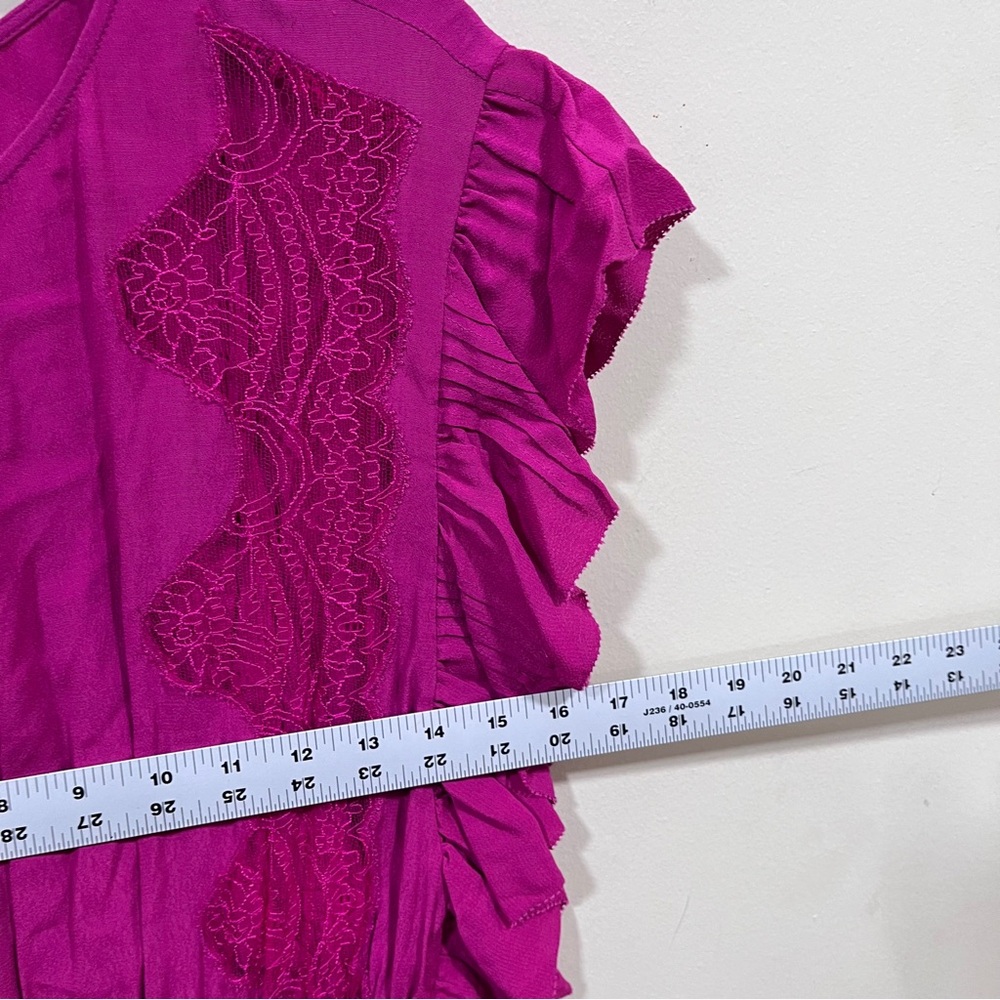 IRO NWT $425 Zestful Lace Trim Mini Dress Fuschia size 36 - Picture 4 of 8